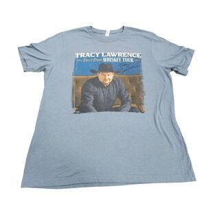 Tracy Lawrence Dont Drink Whiskey Tour Graphic T-Shirt Mens XL Blue Concert Tee